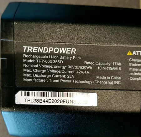 Yamaha Simblo Intube Akku mit 630Wh